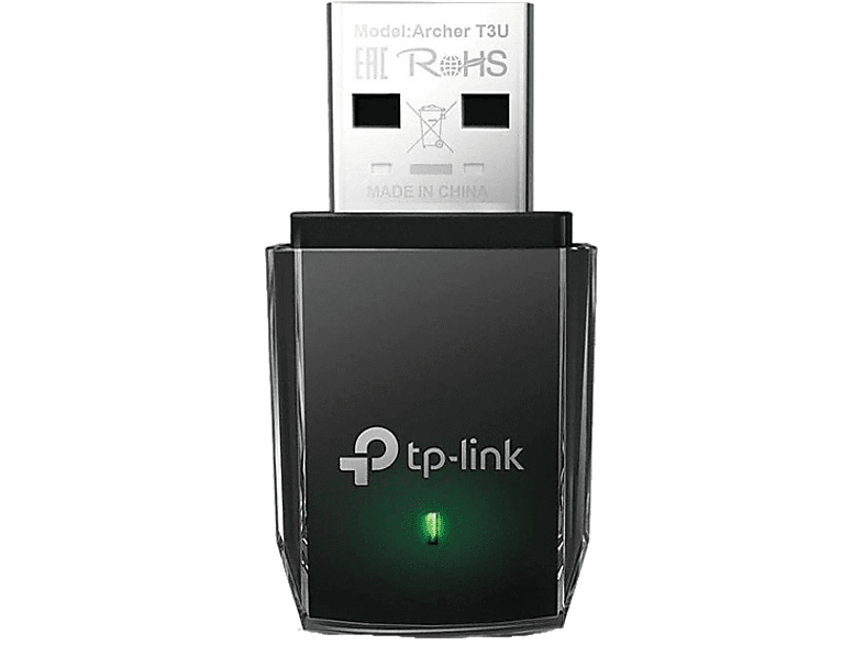 Adaptador Wi-Fi USB | TP-Link Archer T3U, Velocidad transferencia 1300 Mbps, USB 3.0, Doble Banda, 5 GHz, Negro