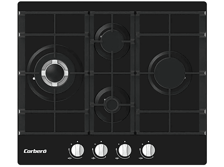 Placa de gas  CORBERÓ CPCGM4F4121N 4 zonas 9,7 cm Negro