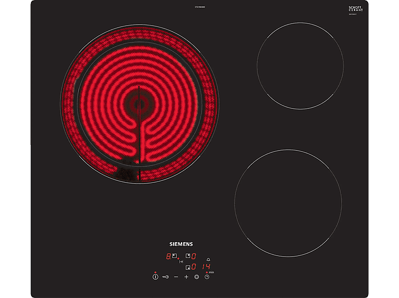 Encimera vitrocerámica  SIEMENS ET61RBKB8E 3 zonas 592 mm Negro 