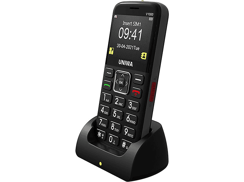 Móvil básico  LIPA Uniwa V1000 4G mayores Negro 128 MB 1700 mAh 