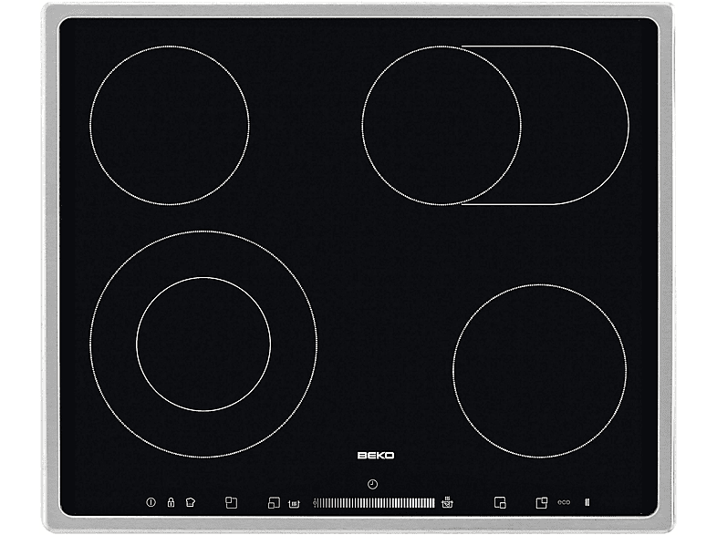 Placa de vitrocerámica  BEKO HIC 64503 TX 4 zonas 580 mm Negro 