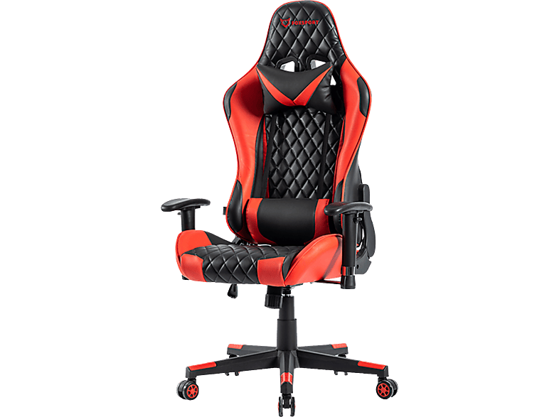 Silla gaming  KIKIDO Silla gaming con reposacabezas y almohada para la cintura 150kg Reposabrazos2D (regulable en altura y anchura) 150 kg Rojo 