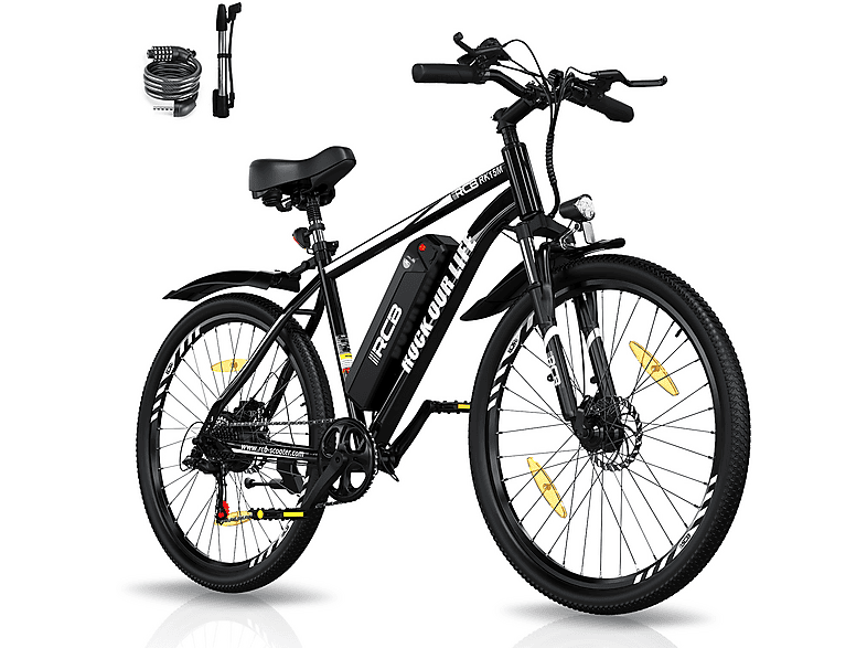 Bicicleta de ciudad  Bicicleta eléctrica RK15 autonomía de crucero 35-90 km RCB 250W negro 