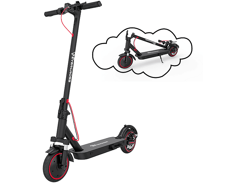 Patinete eléctrico  EVERCROSS TECH EV85F homologado 350 W 120 kg 7800 mAh 25 km/h Negro rojo