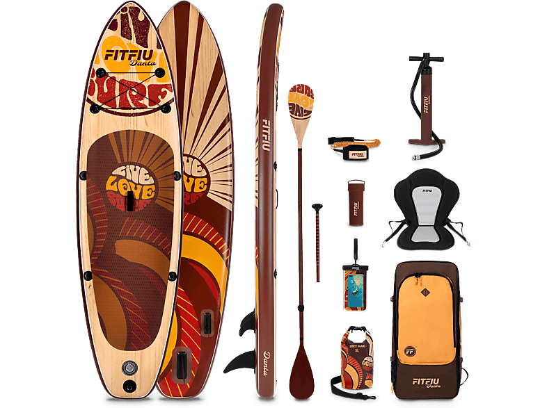 Tabla paddle surf  FIT FIU FITNESS All Round DANTA Marrón 