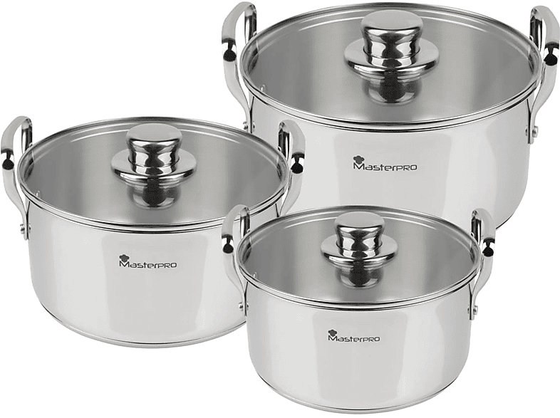 Set 6Pc Bateria De Cocina Acero Inoxidable Inducción Smart  MASTERPRO BGMP-2145 