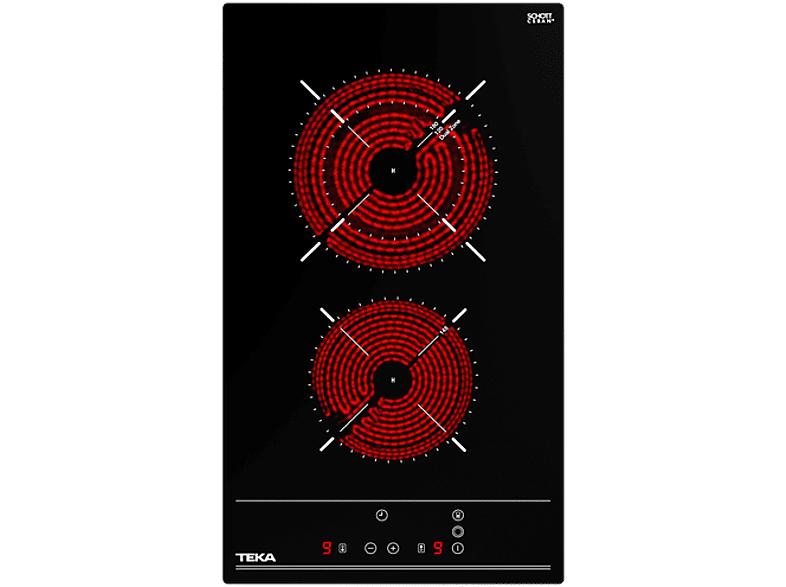 Placa modular | Teka TBC 32010 TTC, Vitrocerámica, 2 zonas, Zona grande 18 cm, 30 cm, Negro