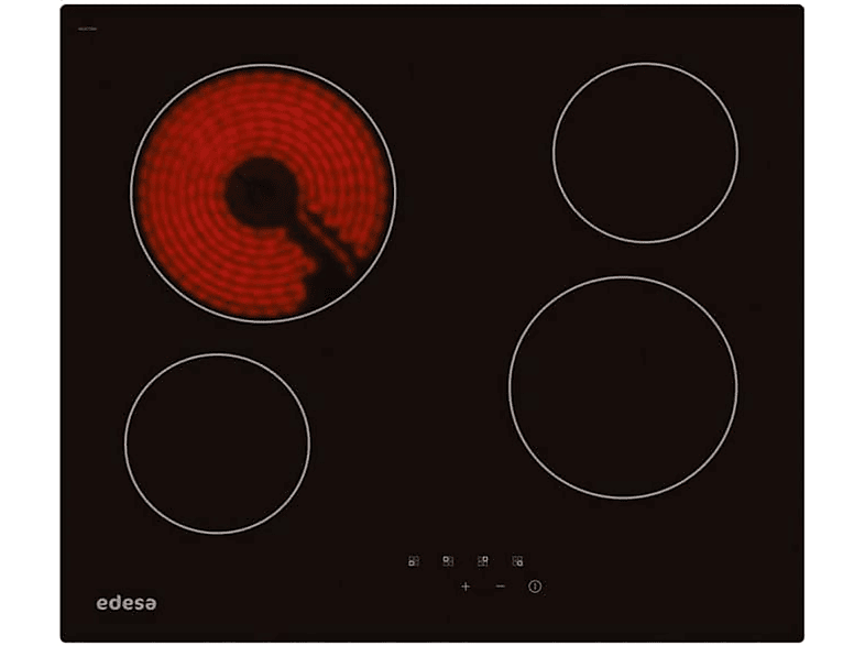 Placa de vitrocerámica | EDESA EVT-6422 R, 4 Fuegos zonas, 590 mm, Negro 