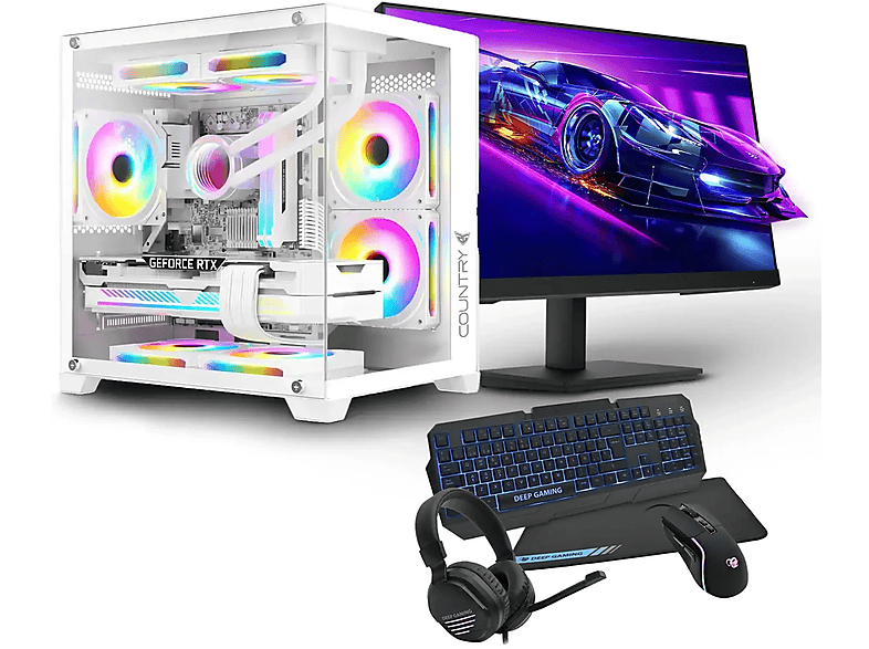 Pack PC Gaming  INTEL I7 ORDENADOR SOBREMESA INTEL I7 12700KF 32 GB DDR4 2 TB NMVe RTX 4070 SUPER  WINDS 11 PRO PC RACING blanco