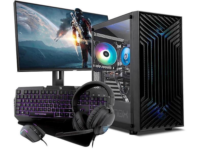 PC Gaming  PC RACING INTEL I3 ORDENADOR SOBREMESA Intel® Core™ i3 12100F 16 GB RAM 1 TB SSD Radeon™ RX 6600 Windows 11 Pro (64 Bit) Windows 11 Home Negro