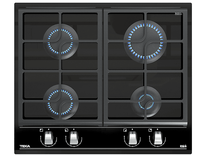 Placa de gas  TEKA GZC 64300 XBN 4 zonas 600 mm Negro