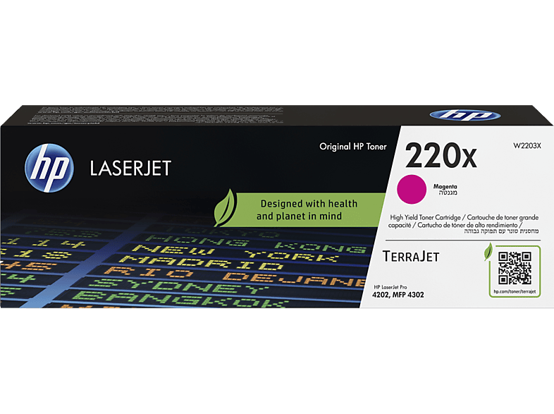 Tóner  HP LaserJet 220X Magenta Alto rendimiento Hasta 5500 páginas HP TerraJet Magenta