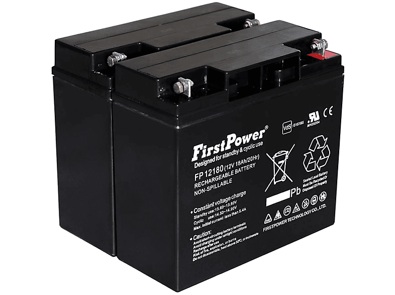 Baterías de Plomo  POWERY FirstPower Batería de GEL para SAI APC BK400EI 12V 18Ah VdS