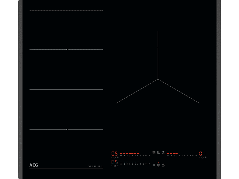 Placa inducción  AEG TI63IF00FB 3 Zonas Flex Zona grande de 28 cm Controles deslizantes Biselada 60 cm Negro