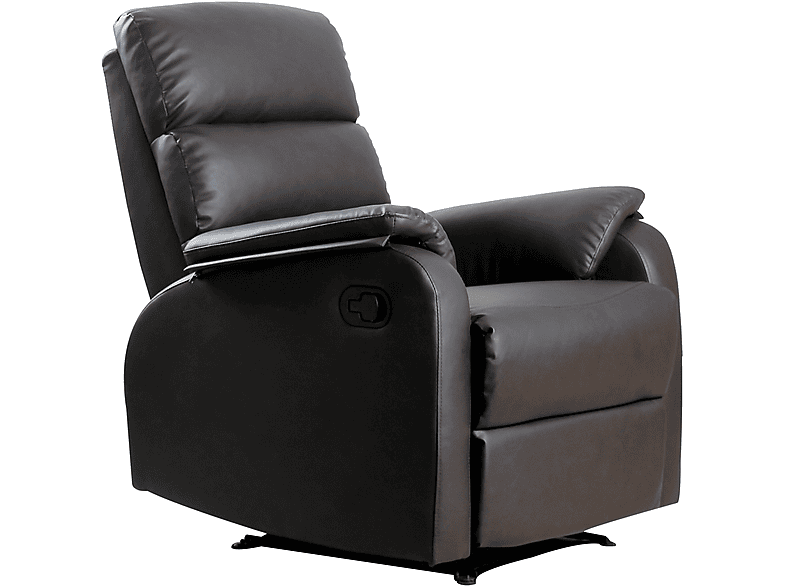 Sillón Reclinable  Reclinable Manual Tapizado en PU Reposapiés Retráctil Asiento Respaldo Extra Acolchados HOMCOM Marrón