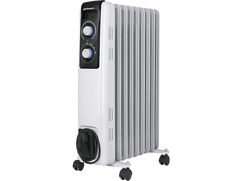 Radiador | Orbegozo RF 2000, 9 elementos, 2000 W, Termostato regulable, Blanco