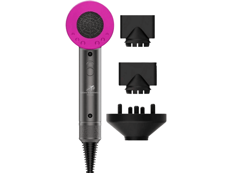 Secador de pelo  LALANOS COSMETICS LC-24 2000 W 3 niveles temperatura 3 velocidades Difusor incluido Gris/rosa 