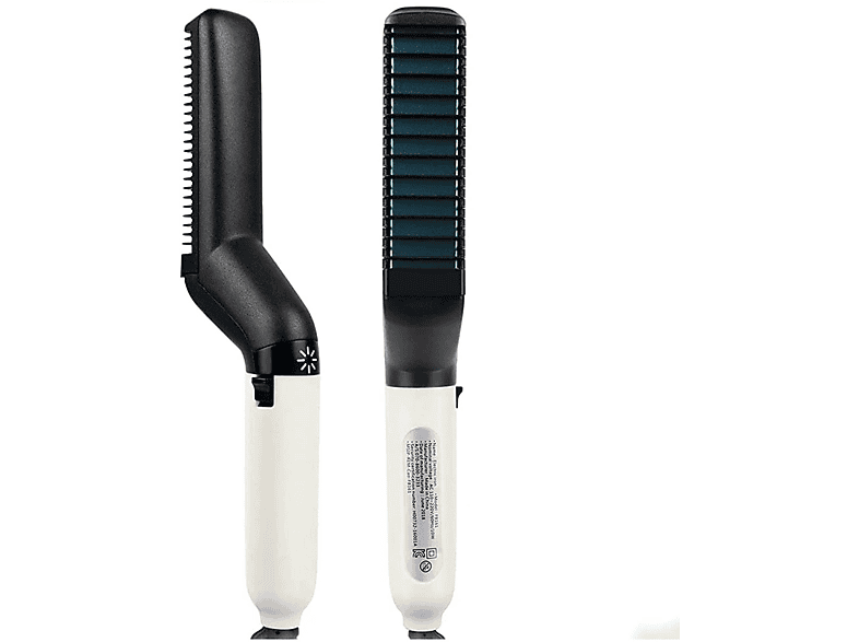 Cepillo de calor para Barba y Pelo, Cepillo Moldeador Hombre | KLACK MODEL BARBA, 10 W, 120 °C, Alisador Blanco