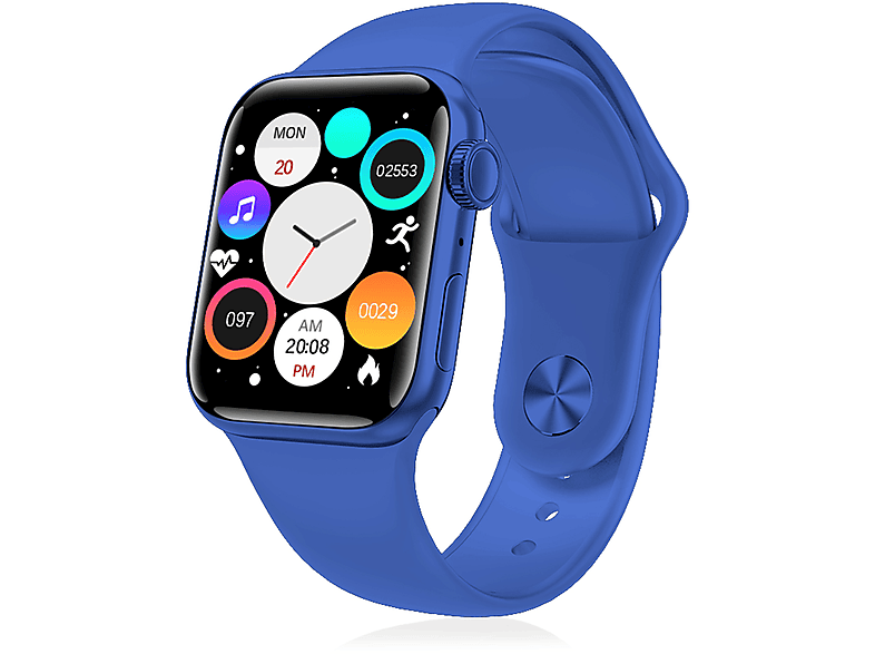 Smartwatch  DAM ELECTRONICS AW20 con notificaciones de redes sociales modos deportivos monitor cardiaco y oxígeno en sangre. Azul 