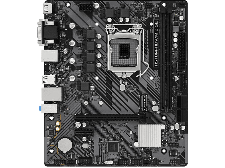 Placa base  Asrock H510M-HDV/M.2 SE Intel H470 LGA 1200 (Socket H5) micro ATX ASROCK micro ATX Intel H470 LGA 1200 (Socket H5) Multicolor 