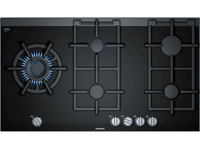 Placa de gas  SIEMENS ER9A6SB70 5 zonas Gas natural H/E/(L) 20 (25) mb 912 mm Negro