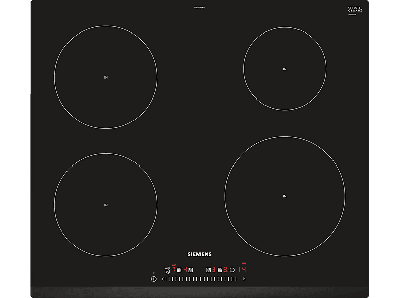 Placa de inducción  SIEMENS EU631FEB1E 4 zonas 592 mm Negro