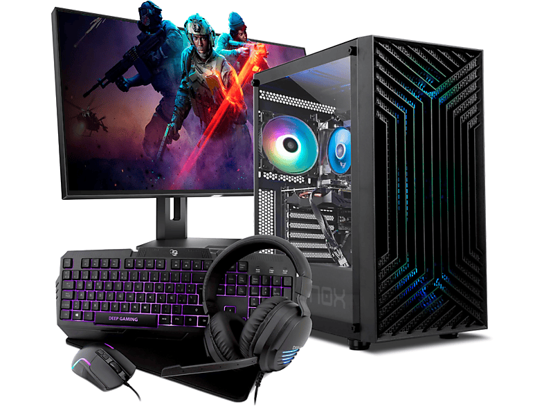 Pack PC Gaming  RYZEN 5 ORDENADOR SOBREMESA RYZEN 5 8600G 16 GB DDR5 512 GB SSD NMVe WINDS 11 PRO PC RACING negro 