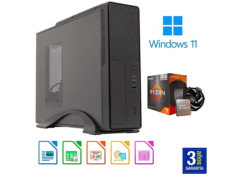 PC Sobremesa  JOYBE COMPUTERS AMD Ryzen 7 5700G / RAM 32 GB / M.2 Nvme 2 TB SSD / Graphics AMD Radeón RX Vega 8 AMD Ryzen™ 7 5700G 32 GB RAM 2 TB SSD Radeon™ RX Vega 8 Windows 11 Pro (64 Bit) Windows 11 Pro Negro 