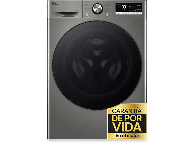 Lavadora carga frontal  LG F4WR7010AGS Serie 700 10 kg 1400 rpm 14 Programas AI Direct Drive ™ Steam™ Inox antihuellas