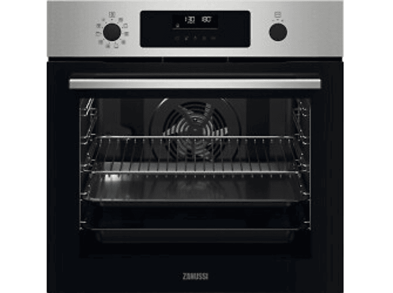 Horno multifunción  ZANUSSI ZOPKX6XN Calor inferior Cocción convencional/tradicional Descongelación Congelados Gratinar Mantener caliente Carne Turbo + Horneado sin extraer la humedad Pizza Turbo Grill turbo Sí 72 l 569 mm inox negro 