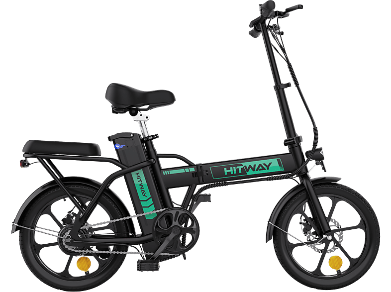 Bicicleta plegable  BK5 bicicleta electrica plegable Ebike para Unisex Adulto Alcance hasta 35-70km HITWAY 250W 25 km/hkm/h Negro 