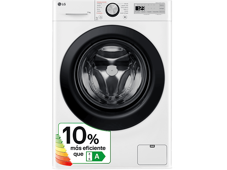 Lavadora carga frontal  LG F4WR5011A6F 11 kg 1400 rpm 11 programas AI Direct Drive™ Steam™ Blanco