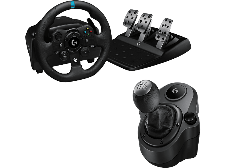 Volante  Logitech G G923 + Palanca de cambios Force Shifter Force Feedback Trueforce XBOX-PC Pedales personalizables USB 6 velocidades Negro