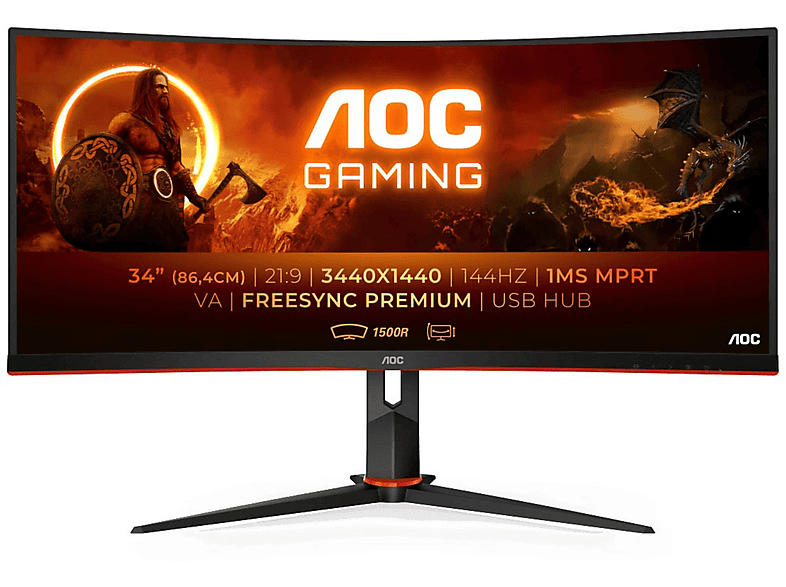 Monitor gaming  AOC CU34G2X/BK 34