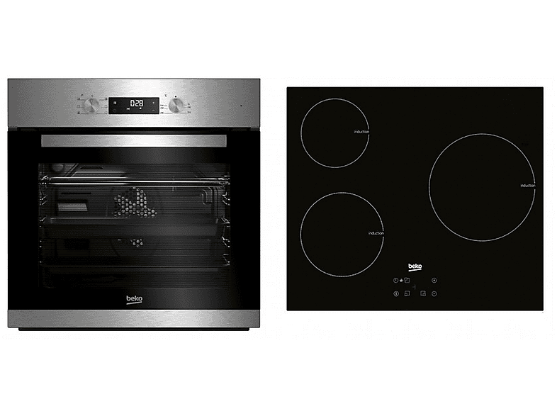 Pack Horno + Placa  Beko BBSE12340XD Horno Multifunción 72 l Placa Inducción 3 zonas 59 cm Negro