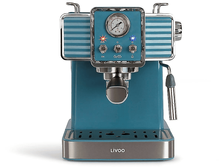 Cafetera express | LIVOO FEEL GOOD MOMENTS 680053, 15 bar, 1350 W, 1 tazas, Azul 