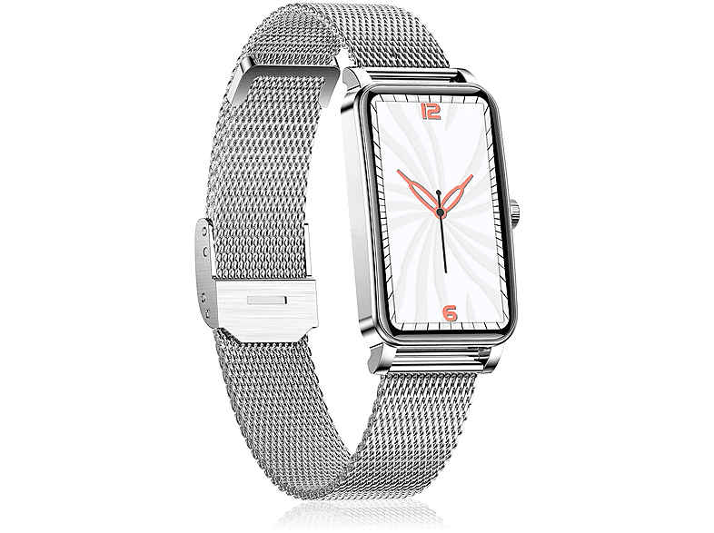 Smartwatch  DAM ELECTRONICS deportivo especial femenino ZX19. 12 modos deportivos monitor cardiaco O2 en sangre y de tensión. Plata