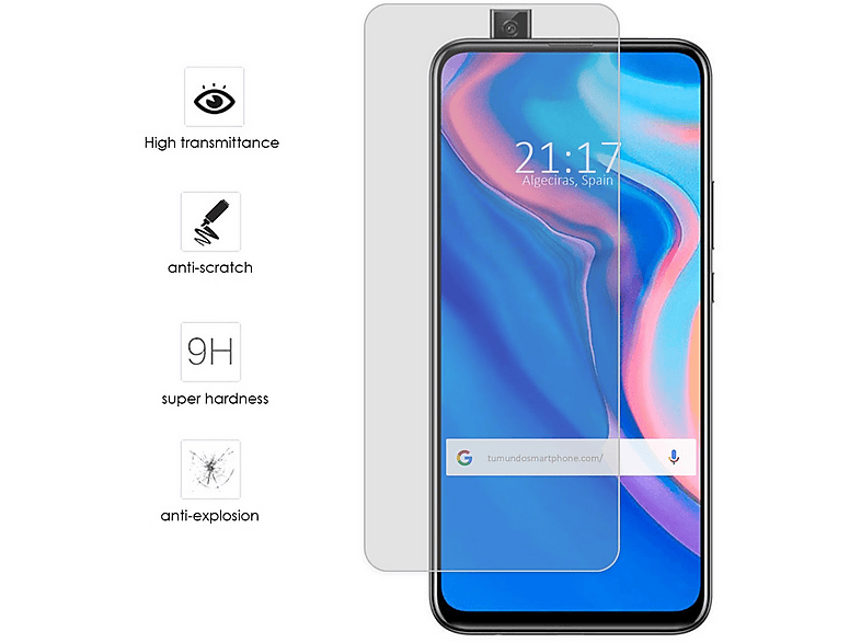 Protector pantalla móvil  Huawei P Smart Z TUMUNDOSMARTPHONE Huawei Huawei P Smart Z Cristal Templado