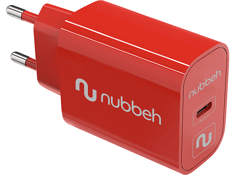 Cargador de móvil | NUBBEH Booth - 25W Carga Rápida Rojo puerto Tipo C, Rojo 