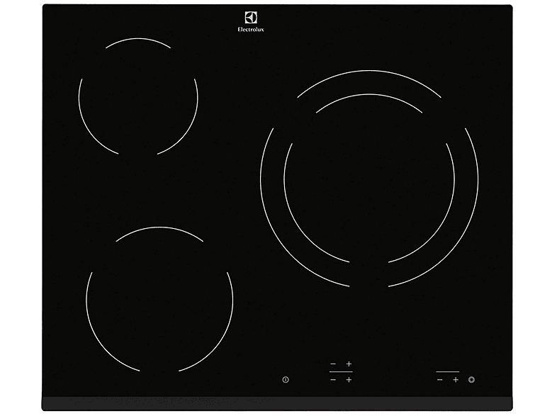 Placa de vitrocerámica  ELECTROLUX EHF6231FOK 3 zonas 590 mm Negro 