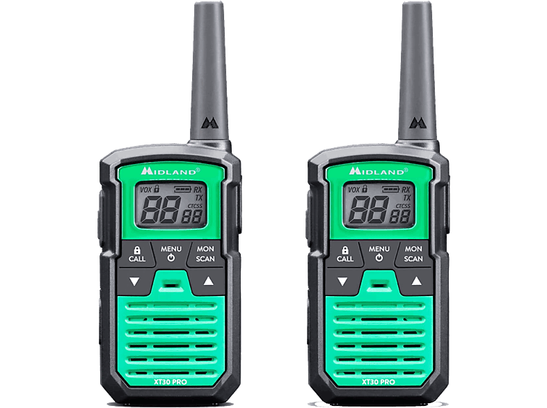 Walkie Talkie  Midland XT30 Pro Carga Rápida 16 canales USB Alcance de 6 km Verde