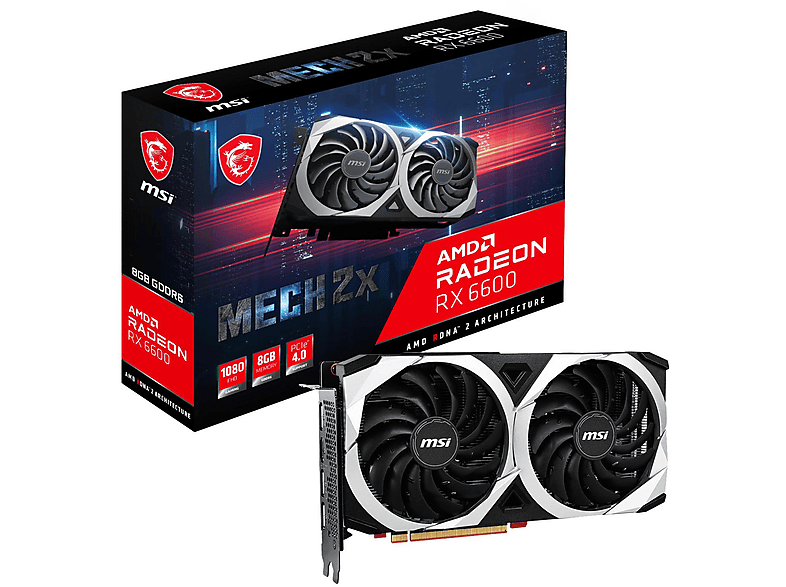 Tarjeta gráfica  MSI MSI RX 6600 MECH 2X 8G tarjeta gráfica AMD Radeon RX 6600 8 GB GDDR6 GDDR6 PCI Express x8 4.0 