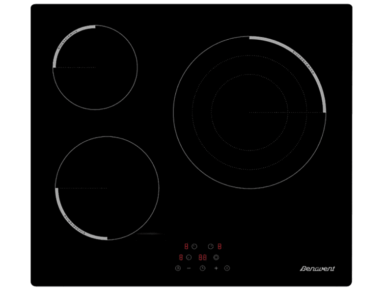 Placas de coccion  BENAVENT Vitroceramica indep. Benavent VBBR360 3 zonas 590 mm Negro
