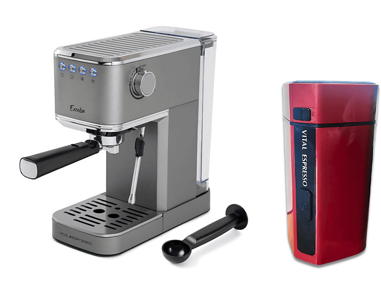 Cafetera express  XSQUO Excelsa 20 bar 1350 W 2 tazas Gris