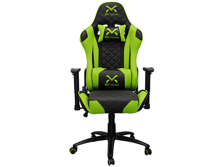 Silla Gamer Troun Negra Verde  DROXIO Silla Gamer DROXIO Troun Negra Verde Reposabrazos2D (regulable en altura y anchura) 120 kg Negro y Verde 