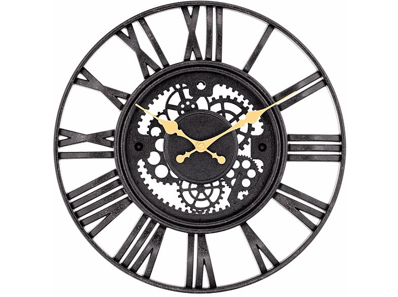 Reloj de Pared | RelojPared-81031 THINIA HOME, Negro/Dorado 