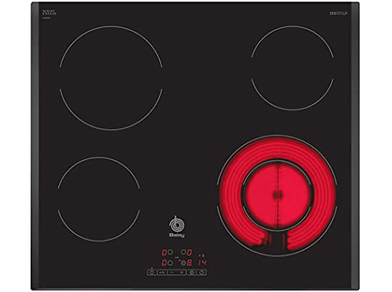 Placas de coccion  Balay Vitroceramica Balay 3EB721LR 4 fuegos 4 zonas 592 mm Negro 