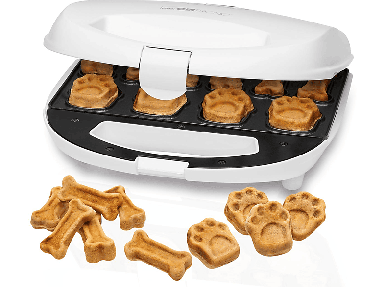 Gofrera  CLATRONIC DCM 3683 Máquina para Hacer Galletas para Perros y Mascotas Forma de Huella y Hueso Incluye Recet 700 W Blanco 