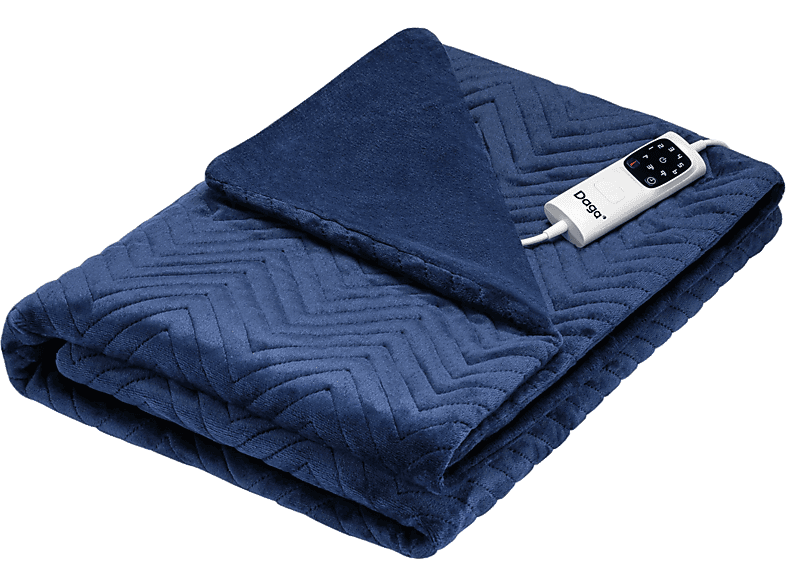 Manta eléctrica  Daga Relax Suave Armonía 150 W 6 Niveles de Temperatura Multi-Temporizador Acolchado de Terciopelo Azul