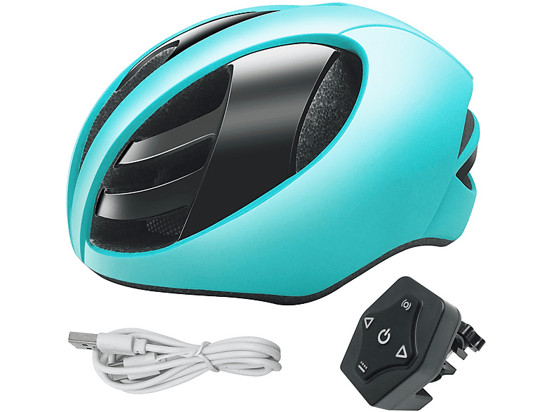 Casco  Smart Helmet Blue con intermitentes ZWHEEL Azul turquesa